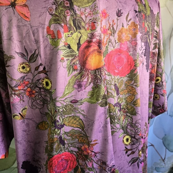 DRESSFO | Butterfly & Floral Print Blouse sz XL - Picture 4 of 5